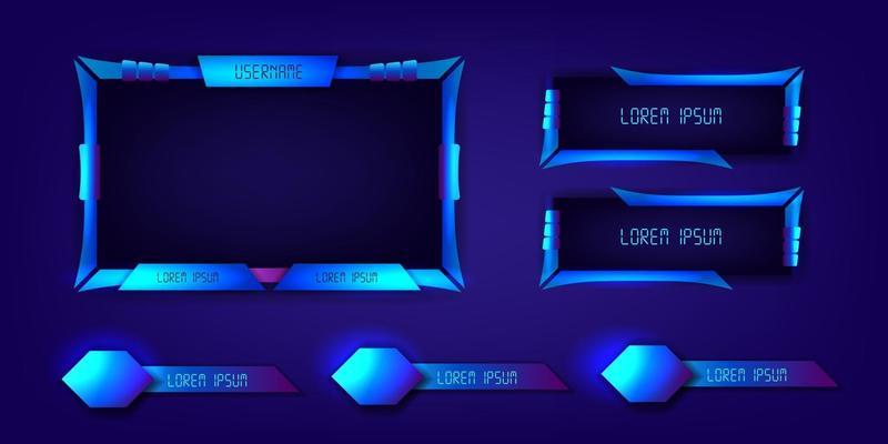 blue neon frame gaming live stream esport