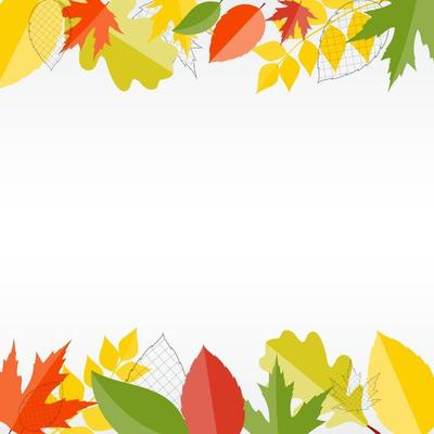 Shiny Autumn Natural Leaves Background. Vector Illustration