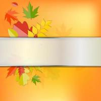 Shiny Autumn Natural Leaves Background. Vector Illustration