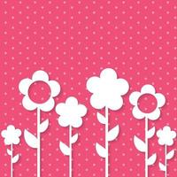 lindo fondo de primavera con flores de papel vector