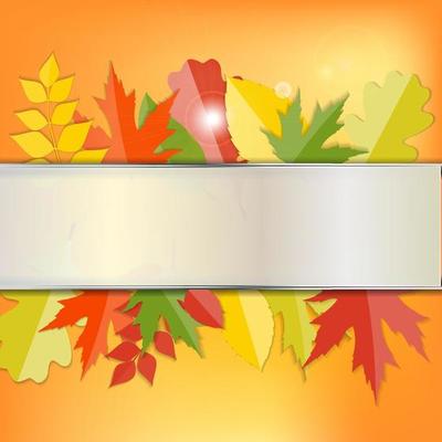 Shiny Autumn Natural Leaves Background. Vector Illustration