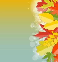 Shiny Autumn Natural Leaves Background. Vector Illustration