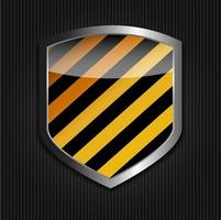 Protect Shield on Black Background Vector Illustration