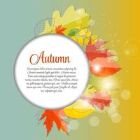 Shiny Autumn Natural Leaves Background. Vector Illustration