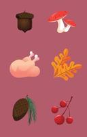 conjunto de iconos de otoño vector