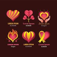 conjunto de plantillas de elementos de logotipo de corazón vector