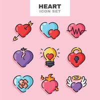 conjunto de iconos de corazón vector