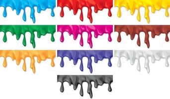 juego de goteo de pintura colorida vector
