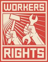 cartel de derechos de los trabajadores vector