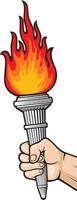 Hand with Flaming Torch vector