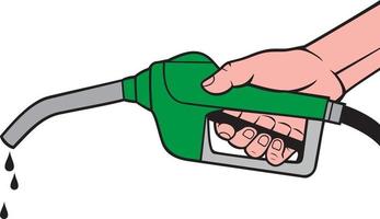 Hand Holding a Fuel Pump vector