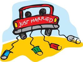 Just Married Car vector