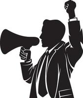 Man Speaking in Megaphone vector