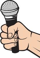 Hand Holding Microphone vector