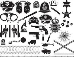Police Icons Set vector