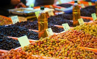 Healthy Organic Vegetable Olive Sale in Bazaar photo