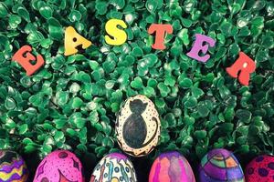 Paschal Easter Eggs Holiday Celebration in Spring Time photo