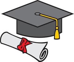 Student Hat and Diploma vector