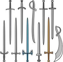 Swords Set Collection vector