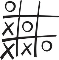 juego de tic tac toe dibujado a mano vector