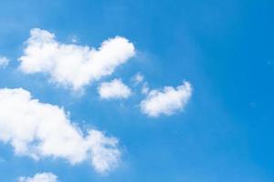 Clear blue sky with small clouds in the sunny day photo