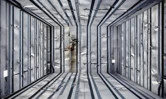 escenario de sala de metal interior abstracto urbano foto