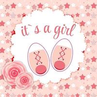 Ilustración vectorial de zapatos de bebé rosa para niña recién nacida vector
