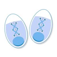 Vector Illustration of Blue Baby Shoes for Newborn Boy
