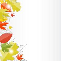 Shiny Autumn Natural Leaves Background. Vector Illustration