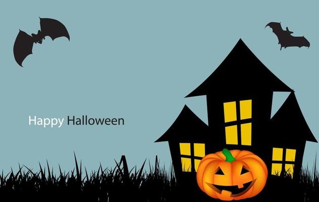 Halloween Background with Pumpkin Vector Illustration