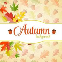 Shiny Autumn Natural Leaves Background. Vector Illustration