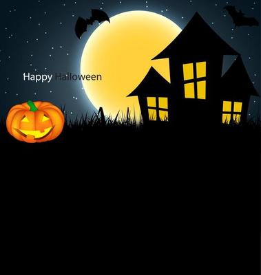 Halloween Background with Pumpkin Vector Illustration