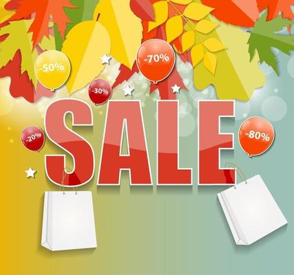 Autumn Sale Concept Vector Illustration