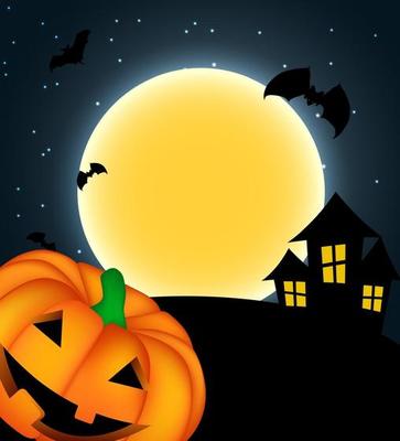 Halloween Background with Pumpkin Vector Illustration