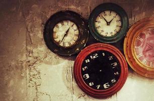 Abstract Retro Clocks on the Wall Background photo