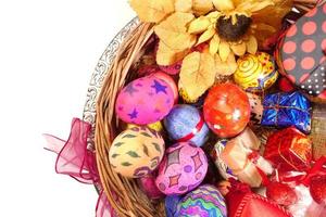 Paschal Easter Eggs Holiday Celebration in Spring Time photo