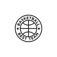 Ilustración de diseño de logotipo de línea de baloncesto vector