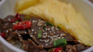 Gyutan Don is a Japanese food made from beef tongue photo