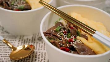 Gyutan is a Japanese food that is made from grilled beef tongue photo