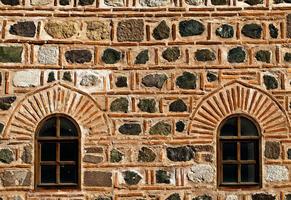 Abstract Ancient Building Houses Windows photo