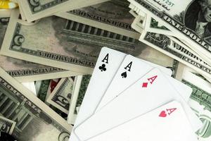 Money Chips and Gambling Cards photo