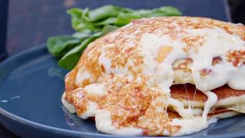 American Style Breakfast Eggs and Pancake video