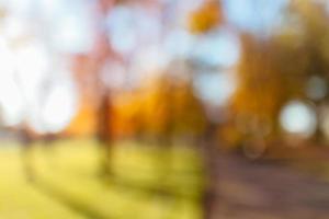 Beautiful out of focus background of a park in Autumn photo