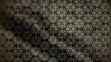 Black Flag with Abstract Golden Flower Geometric Pattern Background video