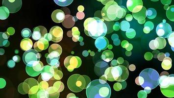 Colorful blue green light bubbles