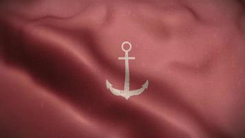 Pale Red Flag with White Anchor Background video