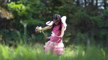 Girl in Fairy Princess Costume Playing video