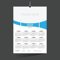 cyan colored 12 month 2022 calendar design vector