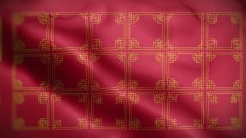 Golden Large Squared Chinese Pattern Over a Red Background video