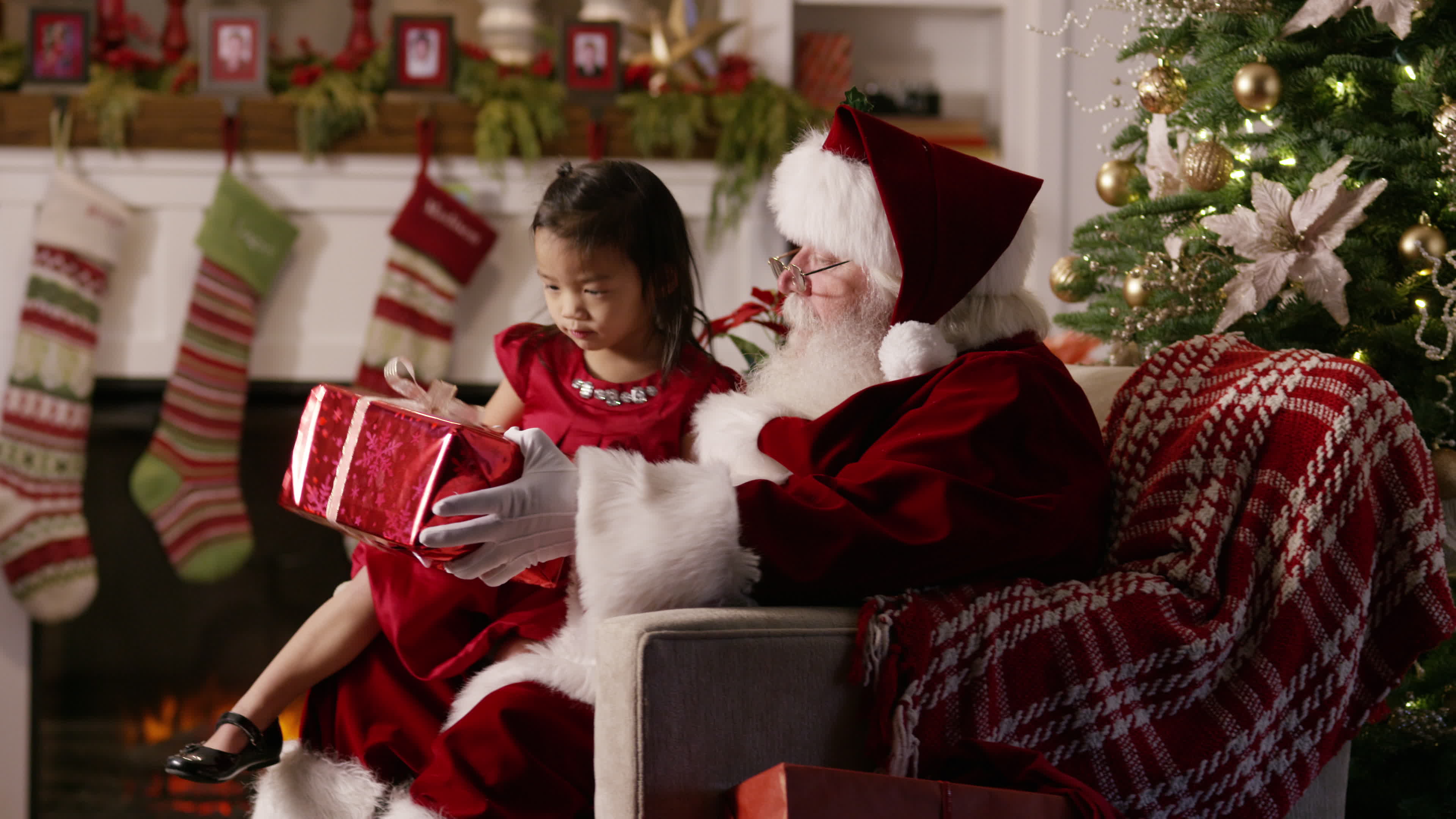 santa claus giving presents